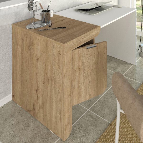 Γραφείο εργασίας Dario  χρώμα sepet oak - λευκό 120x60x73,2εκ. - Image 4