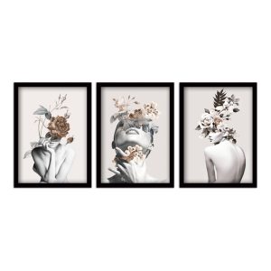 Πίνακας “Flower Girls”  3 τμχ. σε πλαίσιο 35x45x2εκ.