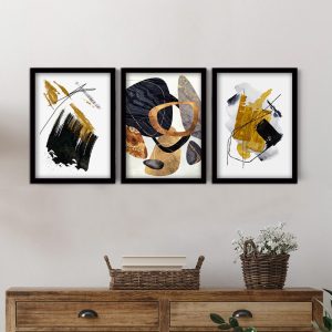 Πίνακας “Abstract Shapes”  3 τμχ. σε πλαίσιο 35x45x2εκ.