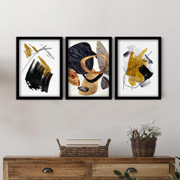 Πίνακας "Abstract Shapes"  3 τμχ. σε πλαίσιο 35x45x2εκ. - Image 2