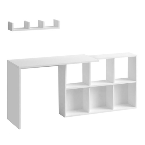 Γραφείο εργασίας Blake  χρώμα λευκό 145x45x74εκ. - Image 3