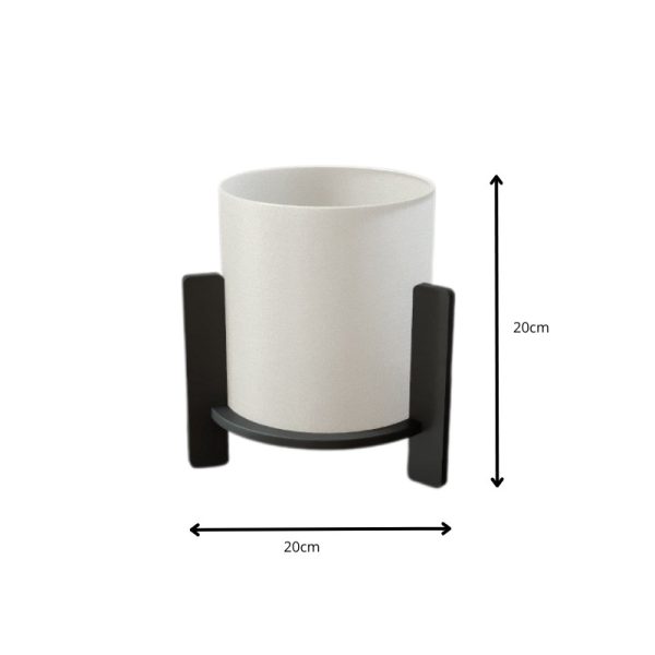 Φωτιστικό επιτραπέζιο Pine  E27 Mdf - ύφασμα Pvc χρώμα μαύρο - κρεμ Ø20x20εκ. - Image 4