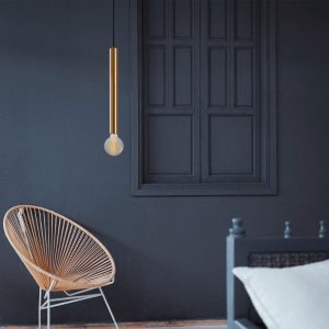 Φωτιστικό οροφής Lizy I  E27 μεταλλικό μονόφωτο χρώμα χρυσό vintage Ø4×139εκ.