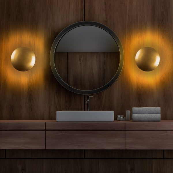 Απλίκα τοίχου Led Mimoza  μεταλλική χρώμα χρυσό 25x16x25εκ. - Image 3