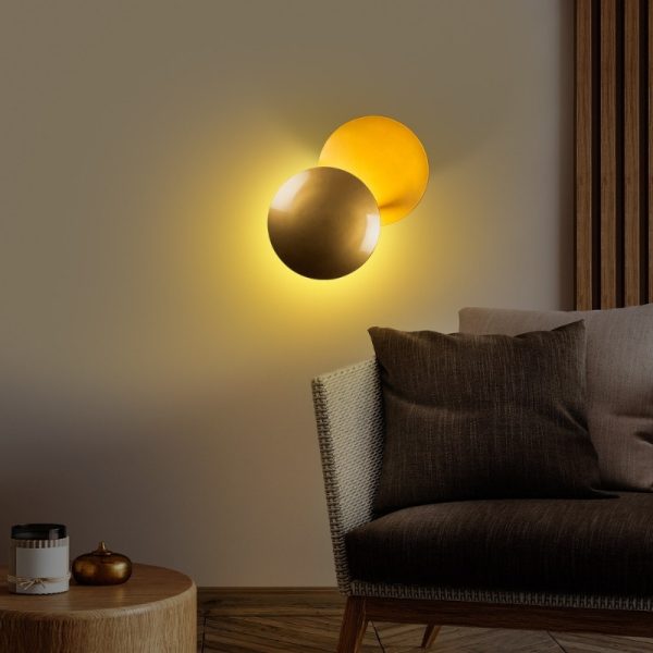 Απλίκα τοίχου Led Mimoza  μεταλλική χρώμα χρυσό 25x16x25εκ. - Image 4