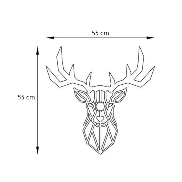 Απλίκα τοίχου Deer  E27 MDF χρώμα μαύρο 55x12x55εκ. - Image 5