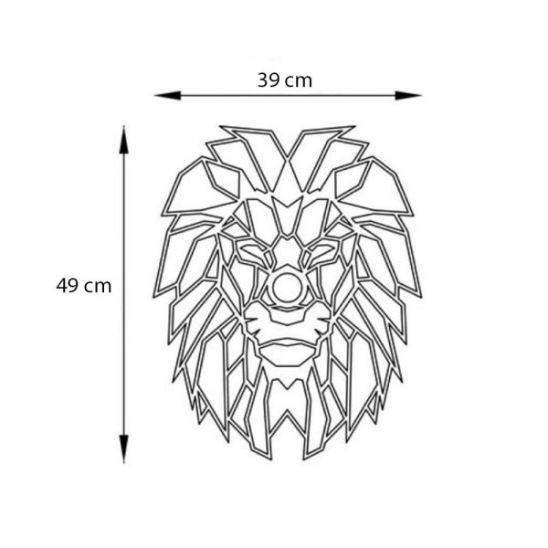 Απλίκα τοίχου Lion  E27 MDF χρώμα μαύρο 39x12x49εκ. - Image 5