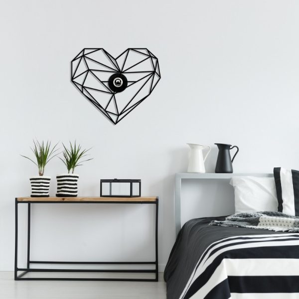 Απλίκα τοίχου Heart  E27 MDF χρώμα μαύρο 47x12x40εκ. - Image 3