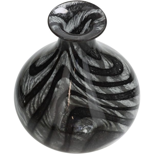 Βάζο  Μαύρο Γυαλί 18.5x18.5x23.5cm - Image 3