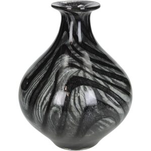 Βάζο  Μαύρο Γυαλί 18.5×18.5×23.5cm