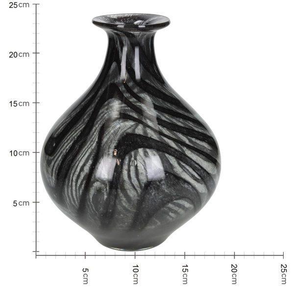 Βάζο  Μαύρο Γυαλί 18.5x18.5x23.5cm - Image 5