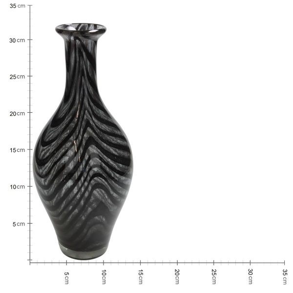 Βάζο  Μαύρο Γυαλί 14x14x32.5cm - Image 5