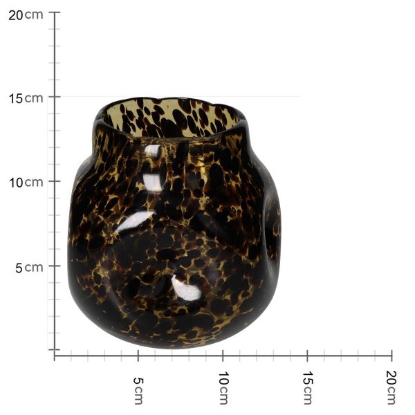 Βάζο  Καφέ Γυαλί 15x15x15cm - Image 5