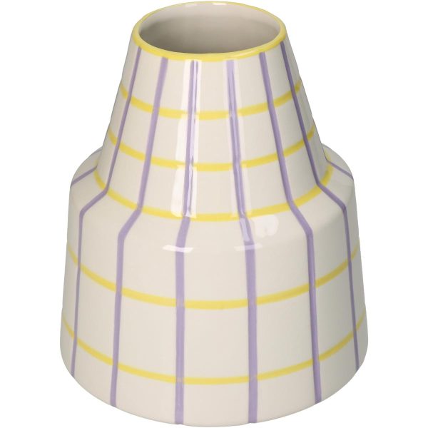 Βάζο  Με Ρίγες Πολύχρωμο Δολομίτης 17.2x17.2x20.7cm