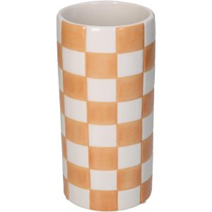 Βάζο  Σκακιέρα Πορτοκαλί Δολομίτης 10.2×10.2×20.3cm
