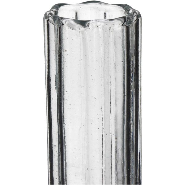 Βάζο  Φλάουτο Χειροποίητο Διάφανο Γυαλί 8.5x8.5x33cm - Image 2