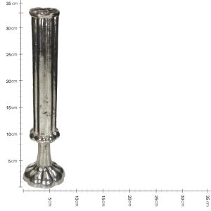 Βάζο  Φλάουτο Χειροποίητο Ασημί Γυαλί 8.5×8.5x33cm
