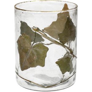 Κηροπήγιο  Φύλλο Διάφανο Γυαλί 10x10x13cm