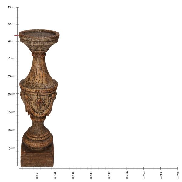 Κηροπήγιο  Καφέ Polyresin 10x10x36.8cm - Image 5