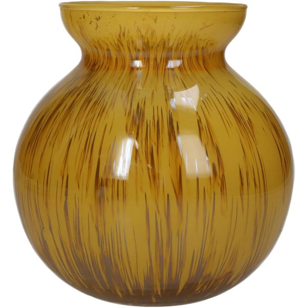 Βάζο  Ώχρα Γυαλί 15x15x16cm - Image 2