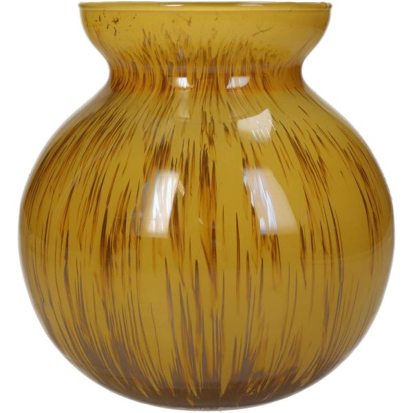 Βάζο  Ώχρα Γυαλί 15x15x16cm - Image 5
