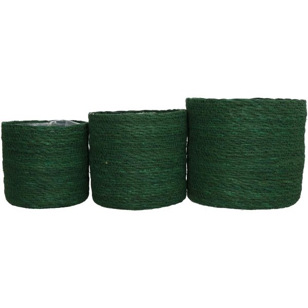 Καλάθι  Πράσινο Seagrass 20x20x18cm Σετ 3Τμχ - Image 3