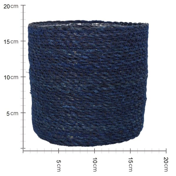 Καλάθι  Μπλε Seagrass 20x20x18cm Σετ 3Τμχ - Image 4