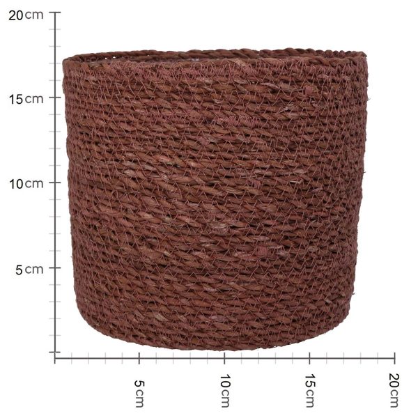 Καλάθι  Almond Seagrass 20x20x18cm Σετ 3Τμχ - Image 4