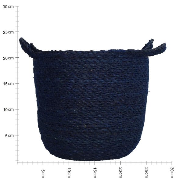 Καλάθι  Μπλε Seagrass 25x25x24cm Σετ 3Τμχ - Image 5