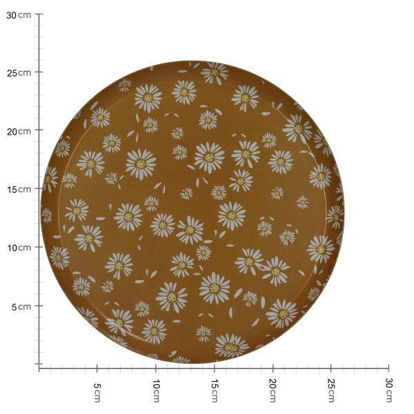 Δίσκος  Λουλούδια Πολύχρωμο Μέταλλο 25.5x25.5x1.5cm - Image 4