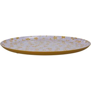 Δίσκος  Λουλούδια Πολύχρωμο Μέταλλο 33x33x1.8cm