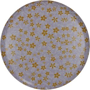 Δίσκος  Λουλούδια Πολύχρωμο Μέταλλο 33x33x1.8cm