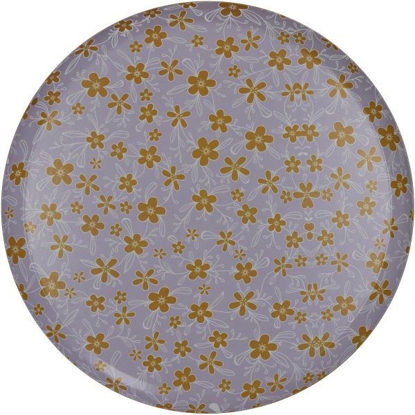 Δίσκος  Λουλούδια Πολύχρωμο Μέταλλο 33x33x1.8cm