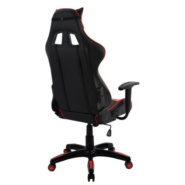Πολυθρόνα Γραφείου  Gaming ΚΥΛΛΗΝΗ Κόκκινο/Μαύρο PVC 66x67x127-135cm - Image 4