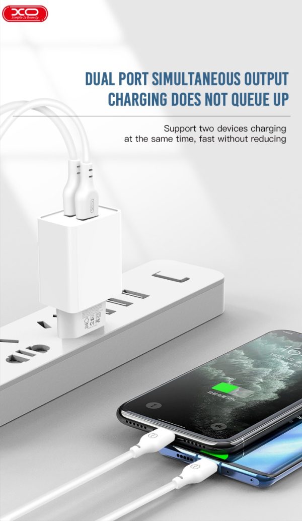 XO L65EU 2.4A Διπλής Θύρας USB Φορτιστής για Lightning - Image 4
