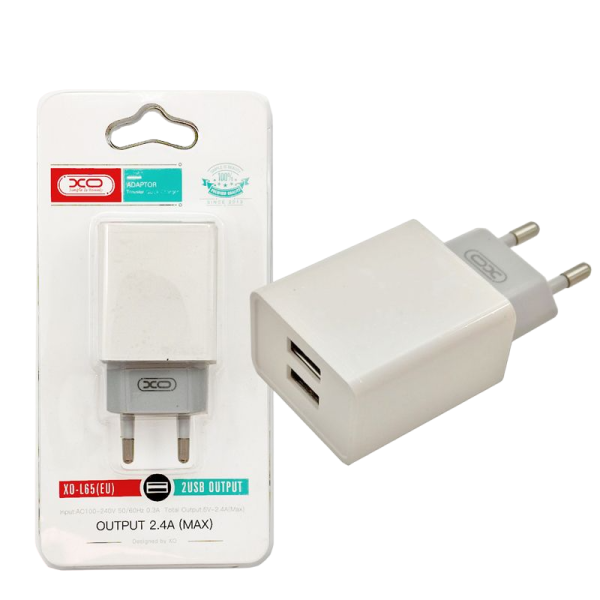 XO L65EU 2.4A Διπλής Θύρας USB Φορτιστής Άσπρο - Image 4