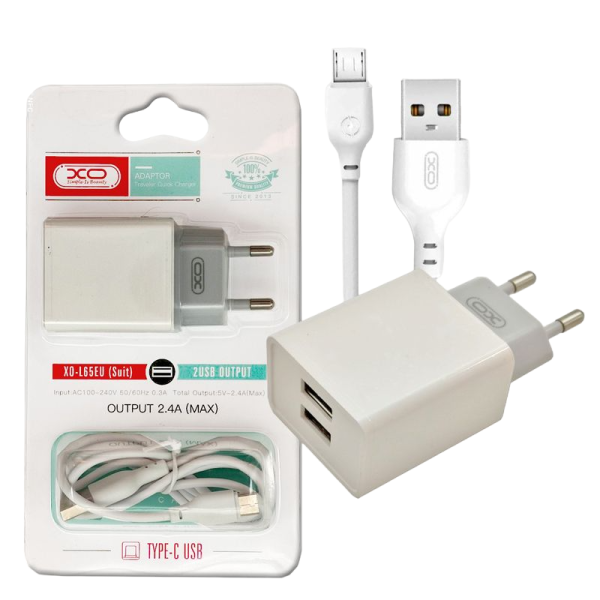 XO L65EU 2.4A Διπλής Θύρας USB Φορτιστής για Micro - Image 4