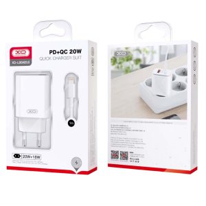 XO L90A EU PD20W+QC18W Γρήγορης Φόρτισης με Lightning Καλώδιο