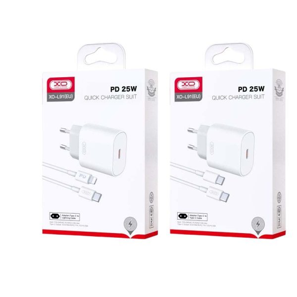 XO L91EU 25W Type-C Γρήγορης Φόρτισης Φορτιστής με Lightning Καλώδιο - Image 2