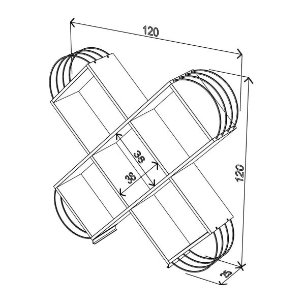 Βιβλιοθήκη  CASE Καρυδί/Κίτρινο 120x25x120cm - Image 5