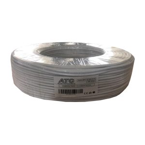 ATC-500 RG59 CCS+ 2×0.50mm Καλώδιο CCTV Λευκό 100m