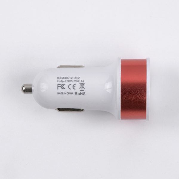 Globostar® S-90991 Ροζ Φορτιστής Αυτοκινήτου DC 12-24V με 2 Εξόδους USB DC 5V 1.0Α & 2.1A - Image 2