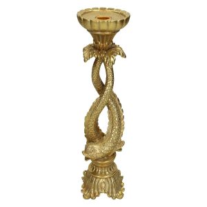 Κηροπήγιο  Ψάρι Χρυσό Polyresin 10.5×10.5x27cm