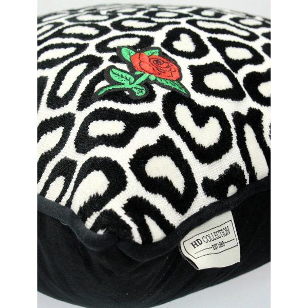 Μαξιλάρι  Με Σχέδιο Τριαντάφυλλο Μαύρο Polyester 43x43cm - Image 3