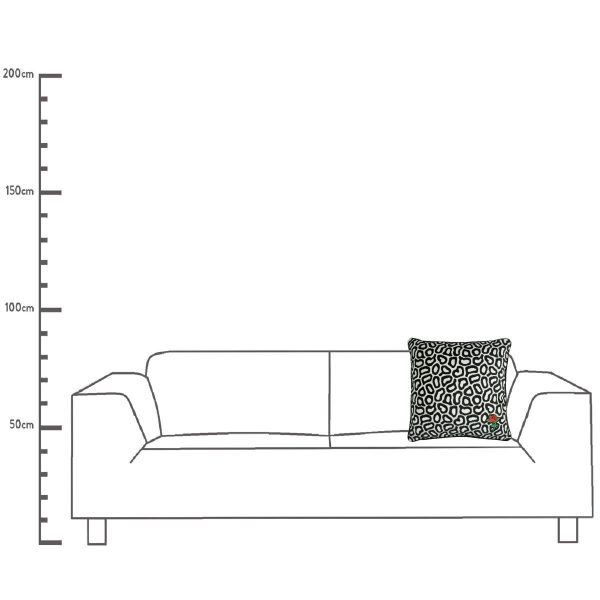 Μαξιλάρι  Με Σχέδιο Τριαντάφυλλο Μαύρο Polyester 43x43cm - Image 4