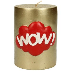 Κερί  ‘Wow!’ Χρυσό 7.5×7.5x10cm