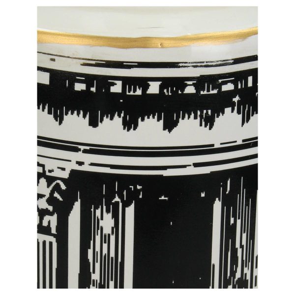 Βάζο  Με Οίκισμα Μαύρο Κεραμικό 16x16x23cm - Image 3