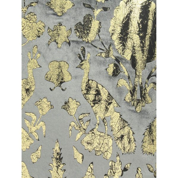 Μαξιλάρι  Παγώνι Γκρι Βελούδο 50x50cm - Image 4