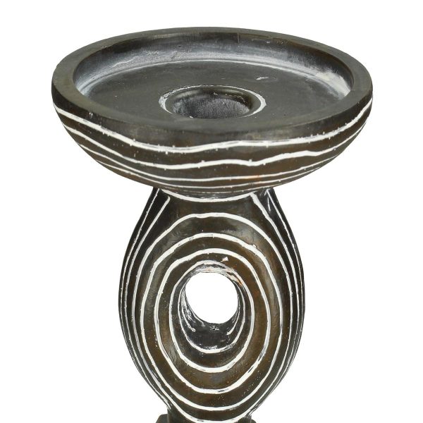 Κηροπήγιο  Tribal Καφέ Polyresin 11.5x11.5x28cm - Image 3