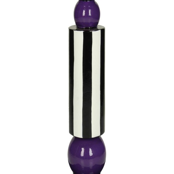 Κηροπήγιο  Μοβ Polyresin 8.2x8.2x24cm - Image 3